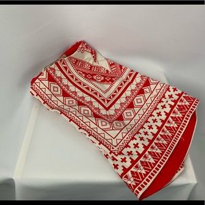 Red and white pattern shorts